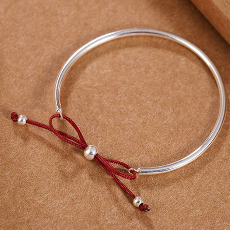 Buddha Stones  925 Sterling Silver Red String Healing Knot Bracelet - image 1