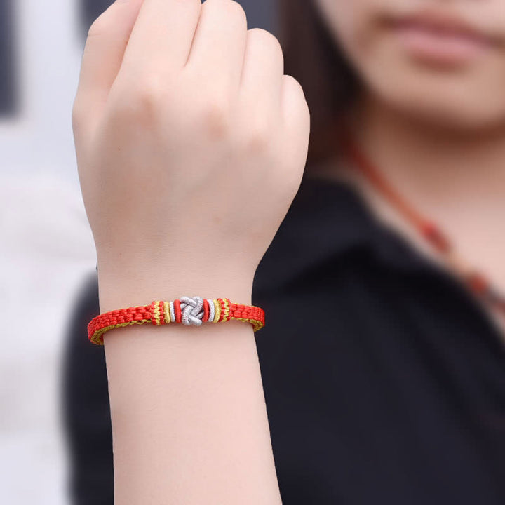 Buddha Stones Colorful Rope True Love Knot Luck Handmade Bracelet - image 9