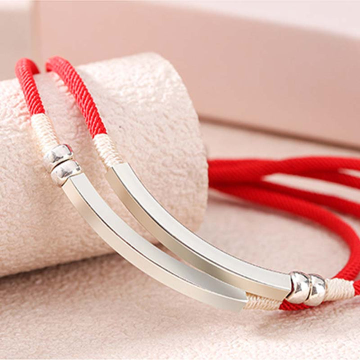 Buddha Stones 925 Sterling Silver Red String Layered Braid Bracelet - image 14