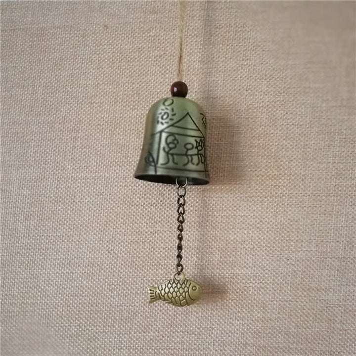 Buddha Stones Feng Shui Buddha Koi Fish Dragon Elephant Wind Chime Bell Luck Wall Hanging Decoration - Big Family - image 15