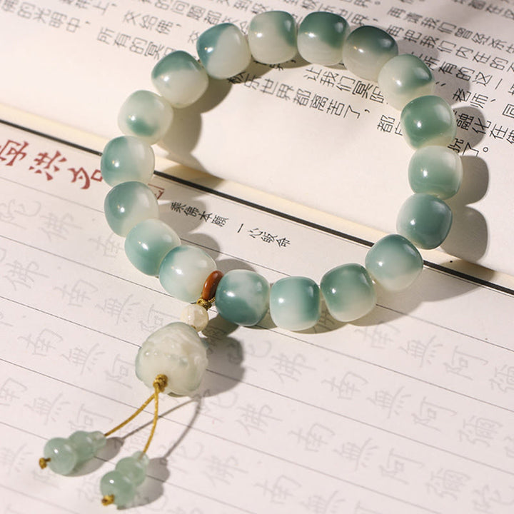 Buddha Stones Gradient Bodhi Seed Nine Tailed Fox Cat Paw Claw Pine Cone Peace Bracelet - image 7