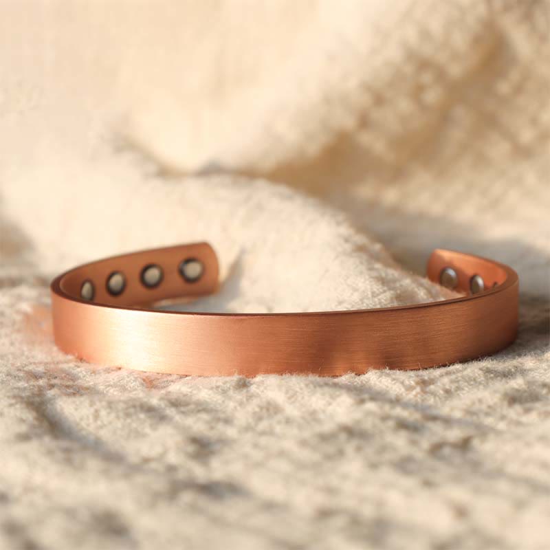 Buddha Stones Vintage Pattern Magnetic Copper Adjustable Cuff Bracelet Bangle - image 2