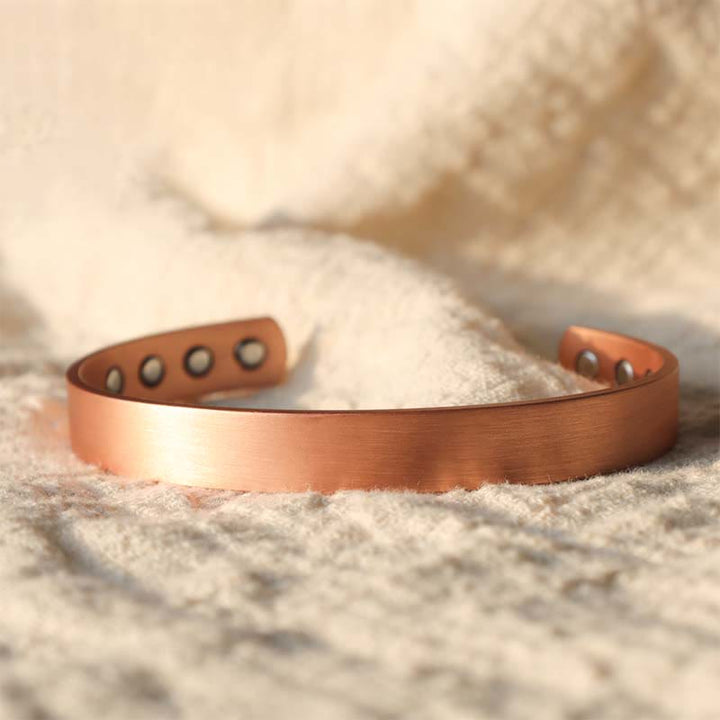 Buddha Stones Vintage Pattern Magnetic Copper Adjustable Cuff Bracelet Bangle - image 2
