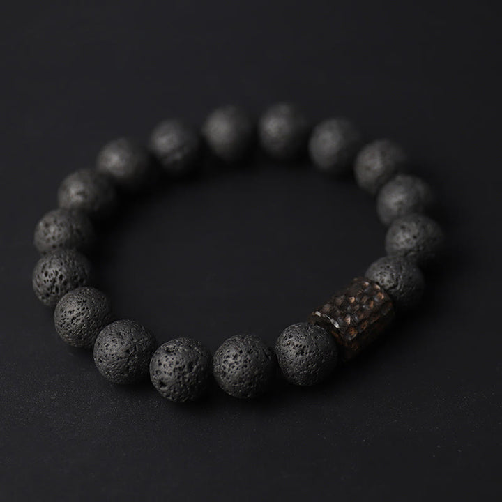 Buddha Stones Lava Rock Ebony Wood Tiger Eye Healing Bracelet - image 7