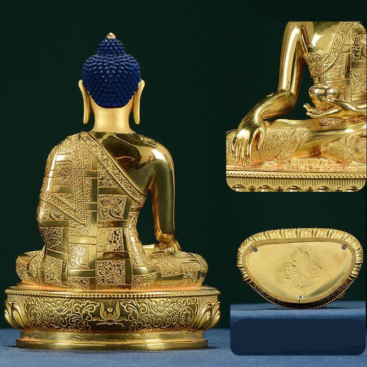 Buddha Shakyamuni Figurine Enlightenment Copper Statue Home Offering Decoration - image 4