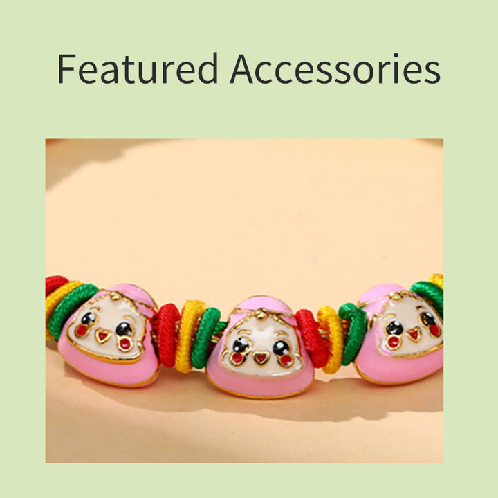 Buddha Stones Colorful Rope Zongzi Pattern Luck Handmade Child Adult Bracelet - image 9