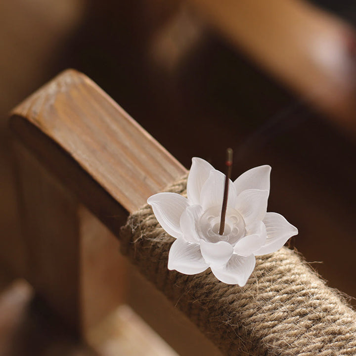 Buddha Stones Mini Lotus Liuli Crystal Healing Meditation Stick Incense Burner - image 8