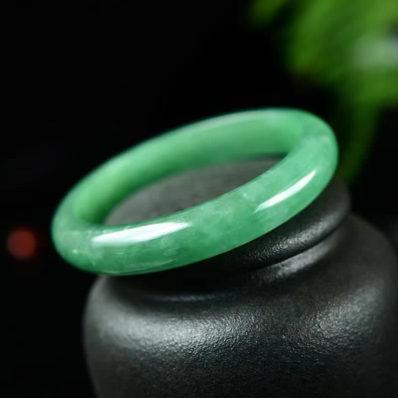 Buddha Stones Quartzite Jade Healing Abundance Protection Bracelet Bangle - image 1
