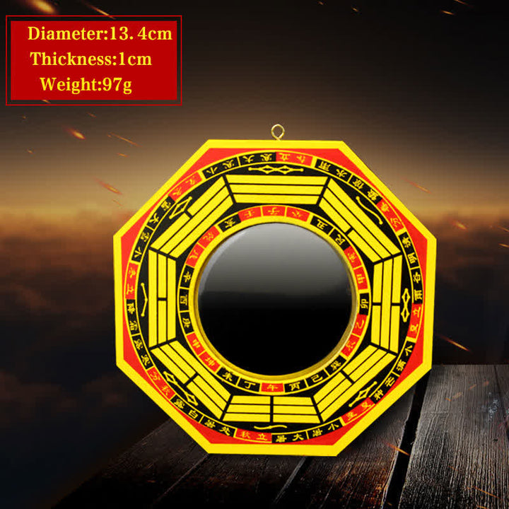 Buddha Stones Feng Shui Bagua Map Balance Living Room Energy Map Mirror - 5 IN - Convex Mirror - Yellow - image 12