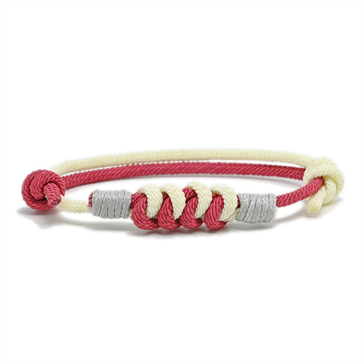 Buddha Stones Simple Design King Kong Knot Strength Braid String Bracelet - LightPink(Bracelet Size 15-25cm) - image 12