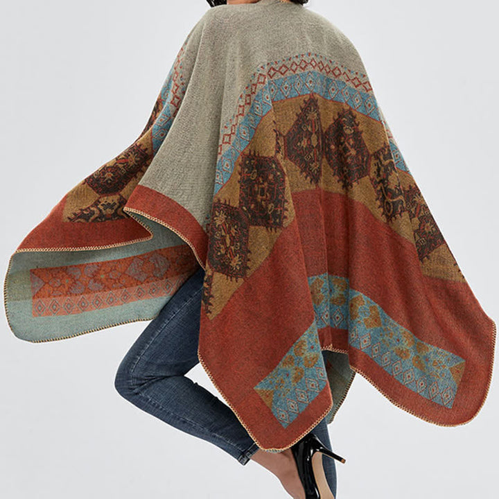Buddha Stones Tibetan Shawl Diamond Pattern Winter Warm Cloak Scarf - image 13