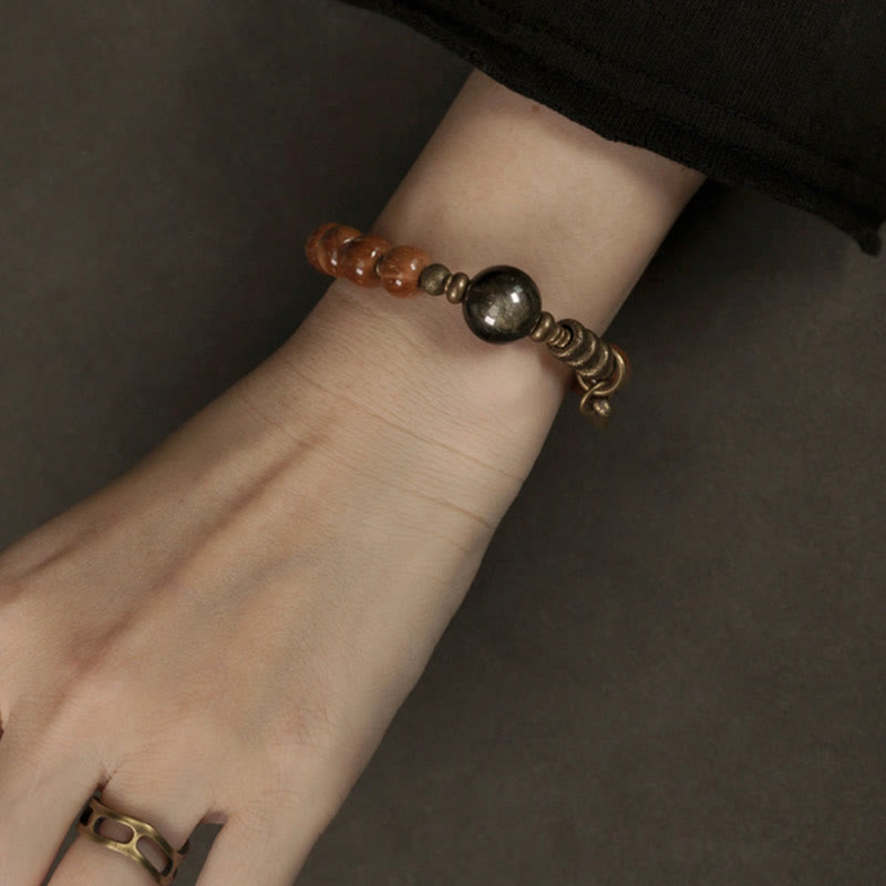 Buddha Stones Kuka Seed Tiger Eye Gold Sheen Obsidian Copper Wealth Luck Bracelet - image 13