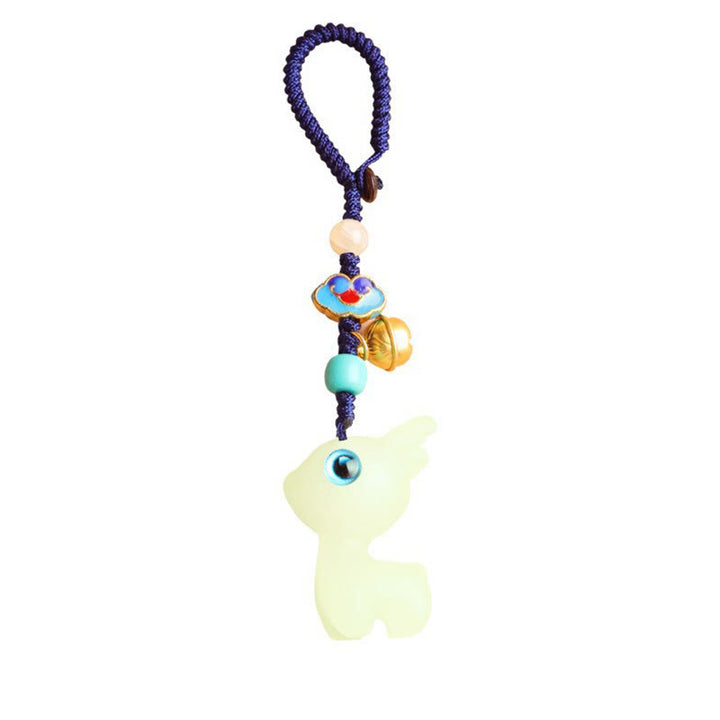 Buddha Stones Mini Cute Deer Glowstone Luminous Lucky Deer Energy Key Chain Phone Car Hanging Decoration - image 8