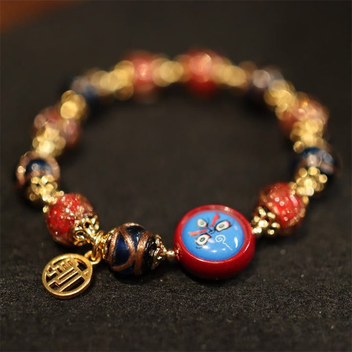 Buddha Stones Tibetan Gold Swallowing Beast Family Five God Of Wealth Thangka Fortune Bead Bracelet - image 8