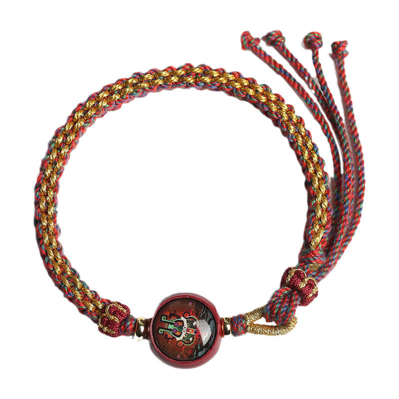Buddha Stones Colorful Rope Cinnabar Thangka Blessing Braided Bracelet - image 10