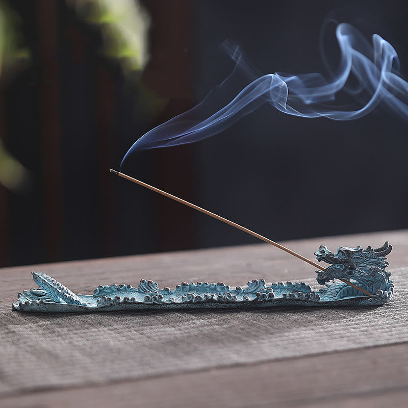 Buddha Stones Auspicious Dragon Strength Alloy Incense Burner Decoration - image 3