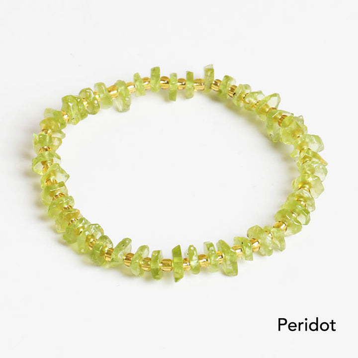 Buddha Stones Natural Irregular Shape Stone Crystal Meditation Balance Bracelet - Peridot - image 14