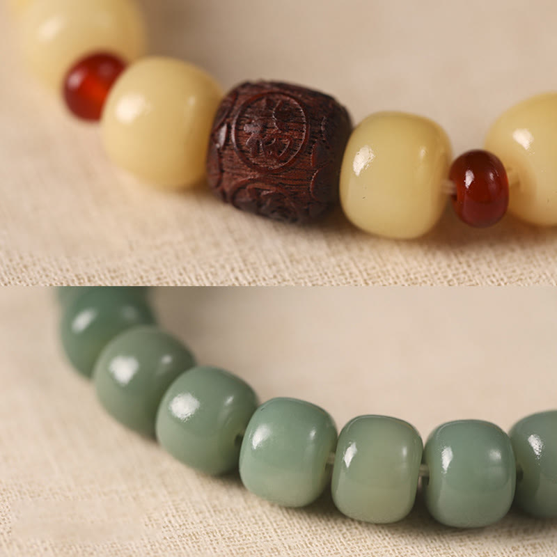 Buddha Stones Bodhi Seed Auspicious Cloud Fu Character Bead Peace Bracelet - image 11