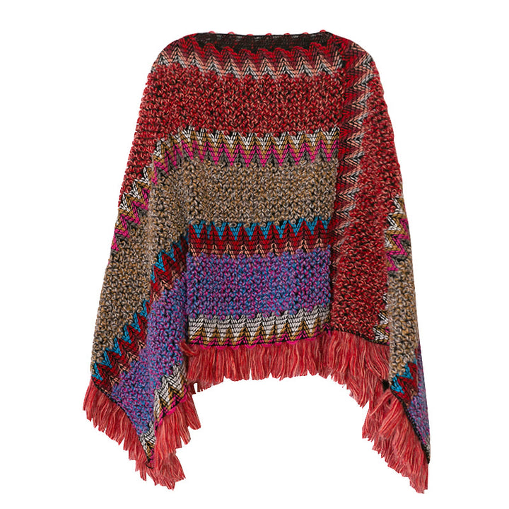 Buddha Stones Tibetan Shawl Knitting Warm Cloak Tibetan Tassel Scarf - image 16