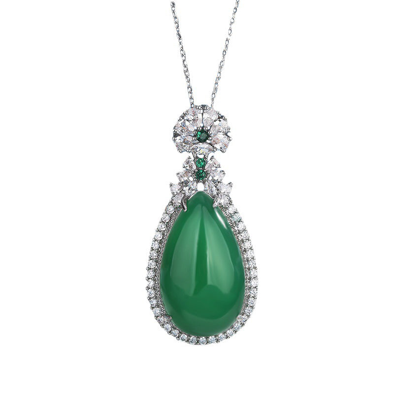 Cyan Jade Harmony Necklace - Cyan Jade - image 0