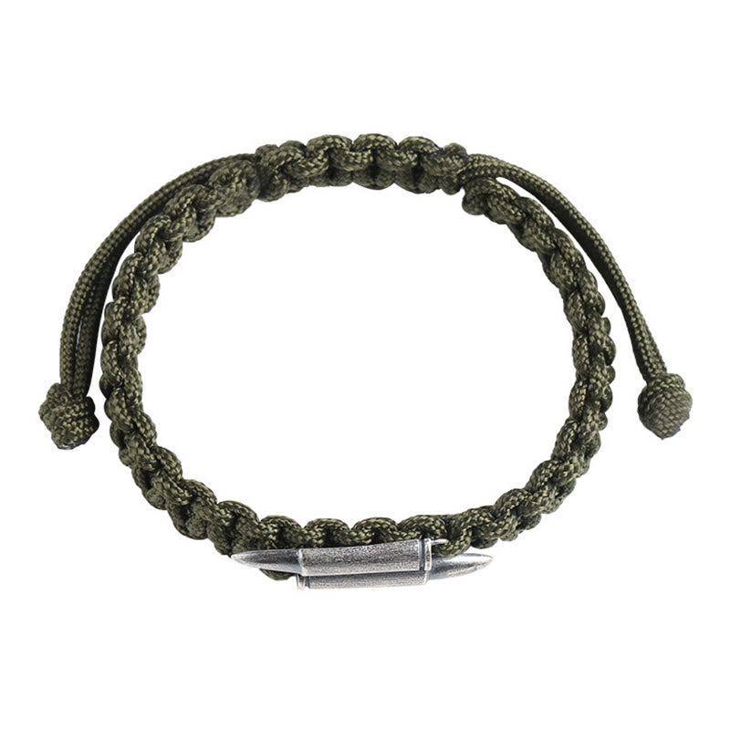 Buddha Stones 925 Sterling Silver Bullet Design Braided Rope Bracelet - image 11
