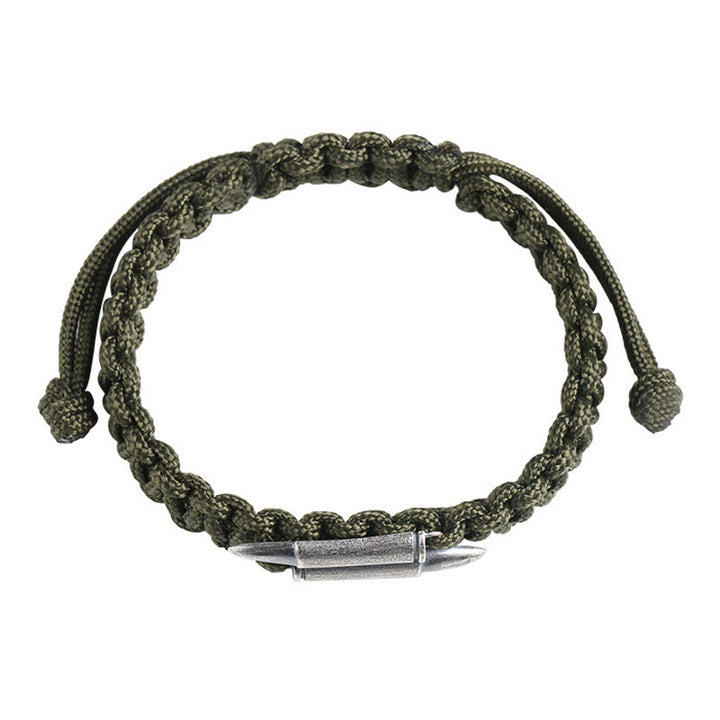 Buddha Stones 925 Sterling Silver Bullet Design Braided Rope Bracelet - image 11