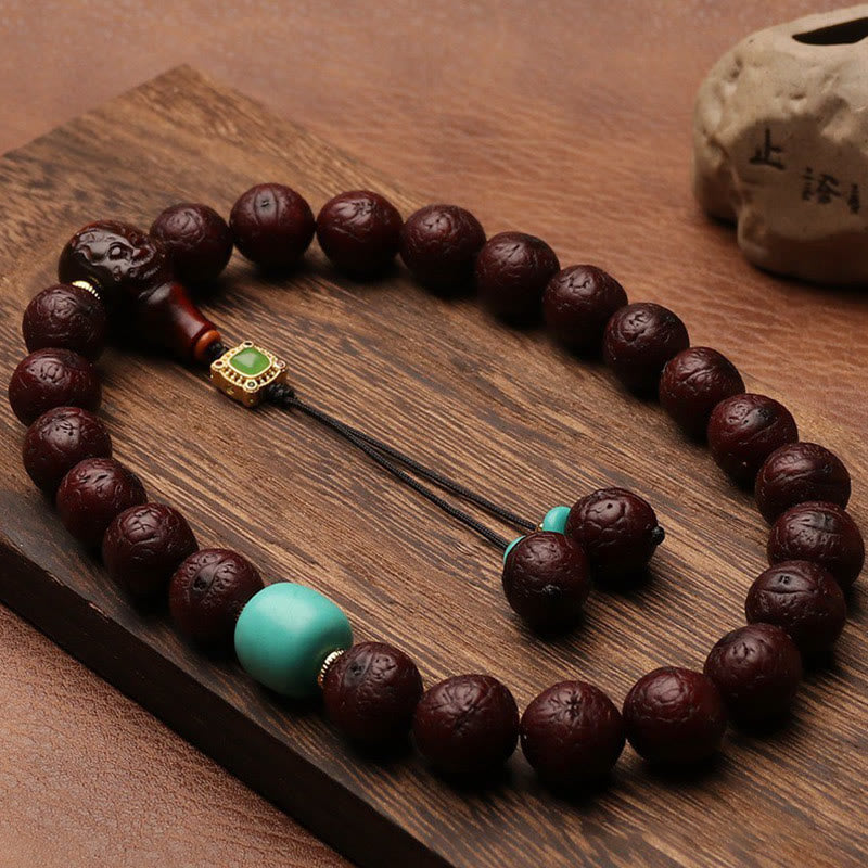 Buddha Stones Tibetan Bodhi Seed Agate Bead Luck Wealth Tassel Charm Wrist Mala - image 24