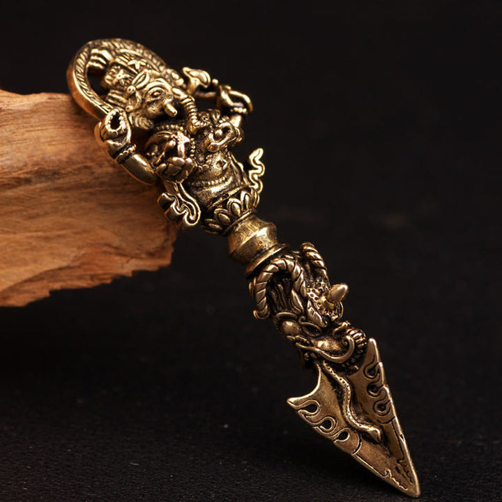 Buddha Stones Tibetan Ganesh Ganpati Elephant God of Wealth Dorje Vajra Spiritual Power Necklace Pendant - image 14