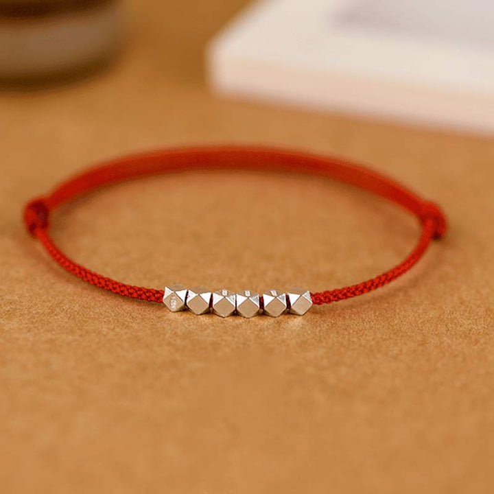 Buddha Stones 925 Sterling Silver Red String Braid Bracelet Anklet - image 2