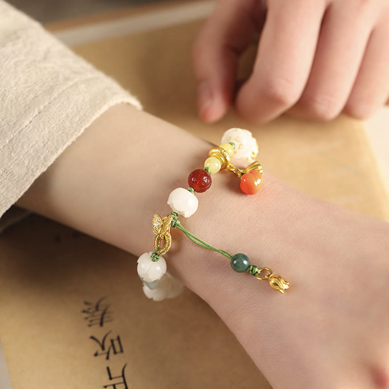 Buddha Stones Natural Bodhi Seed Lotus Pumpkin Bead Peace Harmony Bracelet - image 3