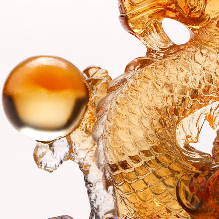 Buddha Stones Handmade Multicolored Dragon Liuli Crystal Art Piece Protection Home Office Decoration - image 8