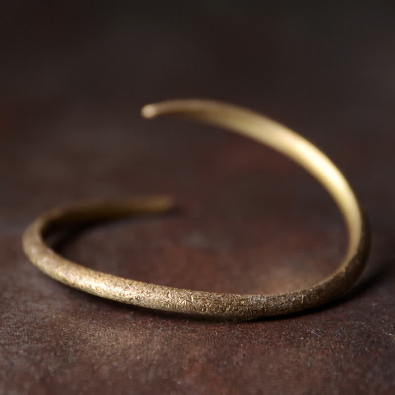 Buddha Stones Simple Design Copper Luck Adjustable Cuff Bracelet - Large 63mm Bracelet - image 0