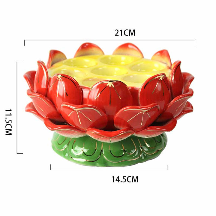 Buddha Stones Meditation Prayer Altar Lotus Flower Candle Holder Buddhist Temple Rituals Use Items - Lotus Ceramics Candle Holder - image 9