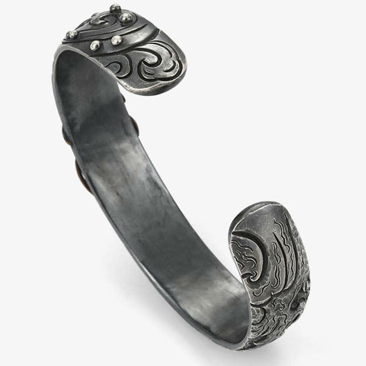 Buddha Stones 999 Sterling Silver 990 Gold Koi Fish Luck Wealth Success Bracelet Bangle - image 8