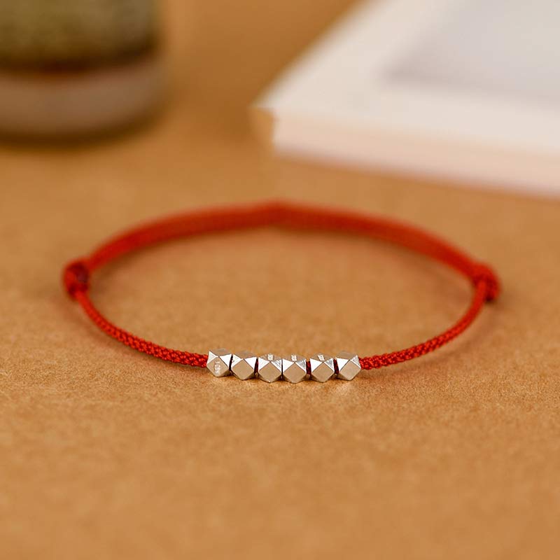 Buddha Stones 925 Sterling Silver Red String Braid Bracelet Anklet - image 0