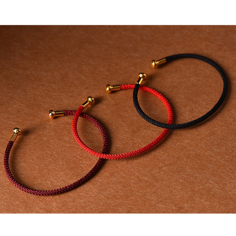 Buddha Stones Simple Design Handmade Luck Braid String Cuff Bracelet - image 13
