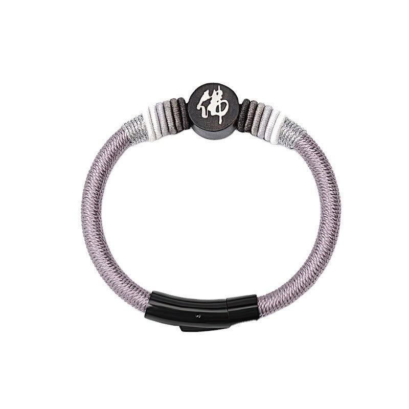 Buddha Stones Buddha Character Ebony Handcrafted Rope Bracelet - image 9