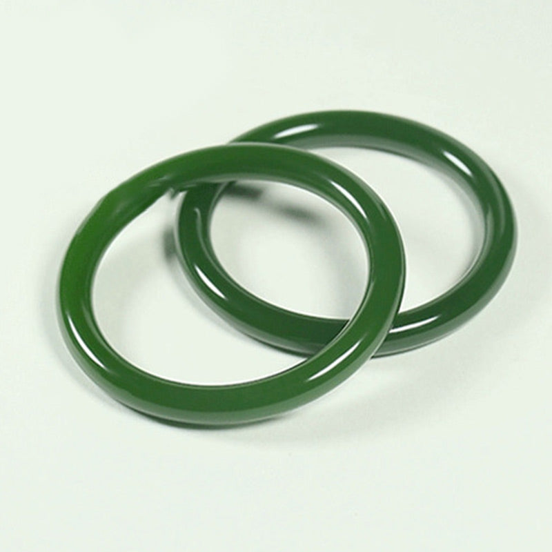 Buddha Stones Cyan Jade Longevity Blessing Bangle Bracelet - image 4