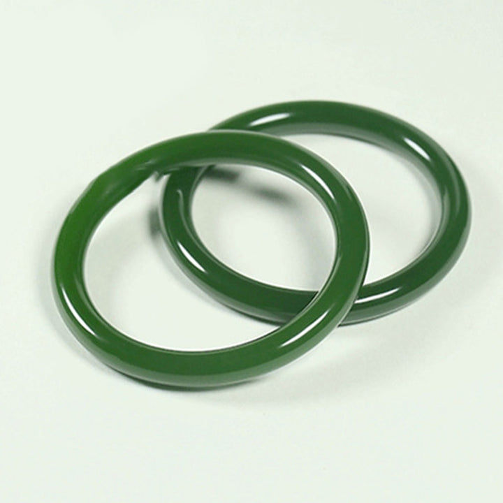 Buddha Stones Cyan Jade Longevity Blessing Bangle Bracelet - image 4