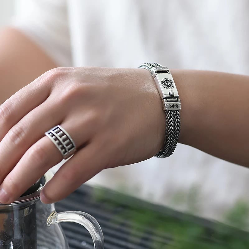 Buddha Stones Om Mani Padme Hum Purity Peace Braid Style Bracelet - image 3