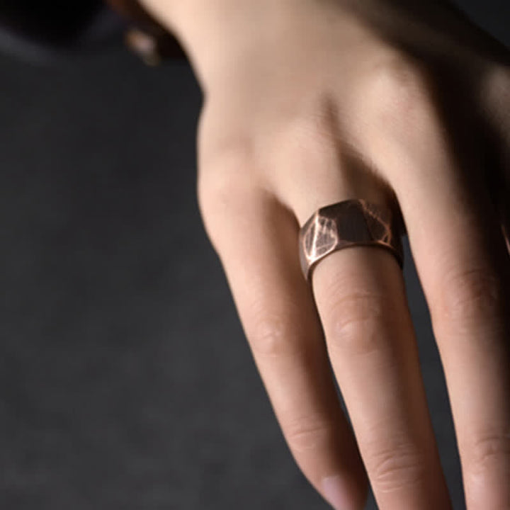 Buddha Stones Tibetan Simple Design Copper Wealth Ring - image 19