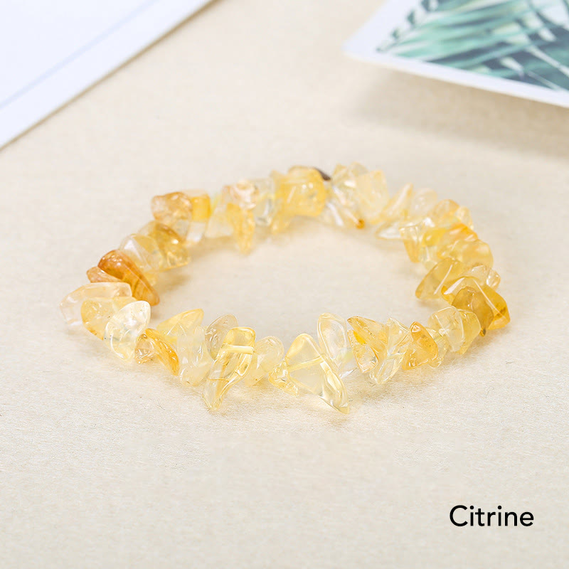 Natural Irregular Shape Crystal Stone Warmth Soothing Bracelet - Citrine(Wrist Circumference: 15-16cm) - image 9