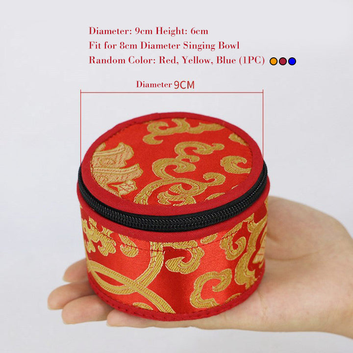 Buddha Stones Tibetan Singing Bowl Storage Bag with Zipper Closure Decoration - 9cm(Random Color) - image 7