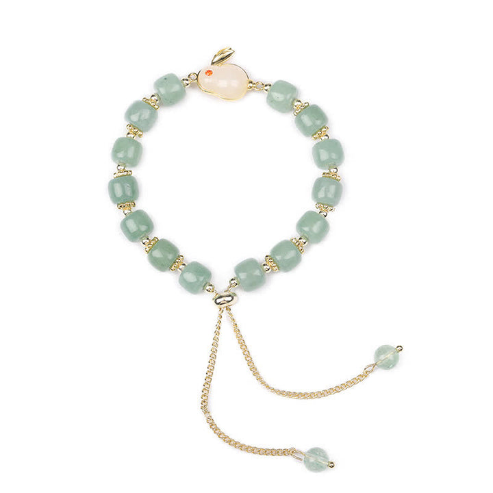 Buddha Stones Year of the Rabbit Natural Green Aventurine Luck Bead Bracelet - image 5