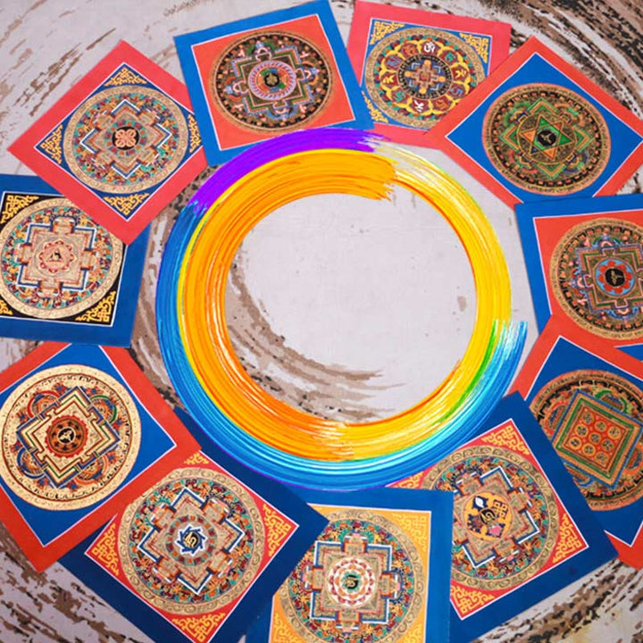 Buddha Stones Tibetan Handmade Thangka Painting Blessing Thangka Blind Box Random Color Pattern - image 14