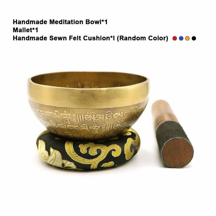 Sutra Singing Bowl Handcrafted for Healing and Meditation Positive Energy Sound Bowl Set - 5.51IN (14CM) - image 2