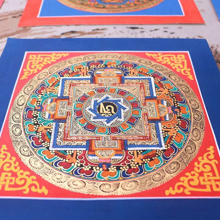 Buddha Stones Tibetan Handmade Thangka Painting Blessing Thangka Blind Box Random Color Pattern - image 10