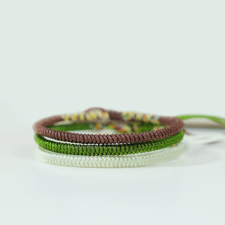 Buddha Stones 3Pcs Tibetan Handmade Multicolored Luck King Kong Knot Auspiciousness Bracelet - image 1