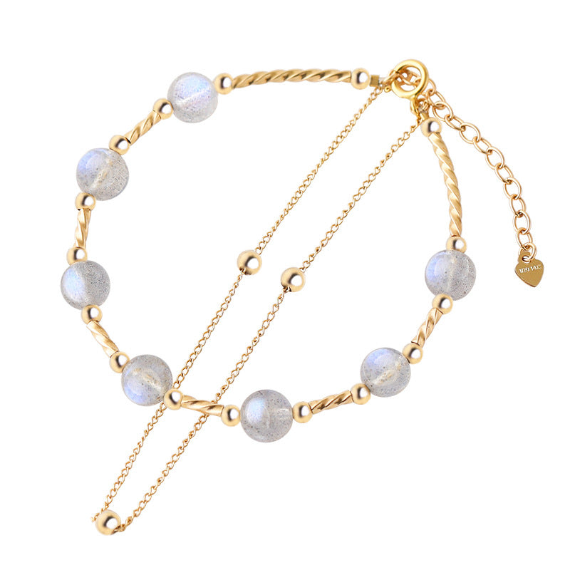 Buddha Stones Moonstone Positive Charming Chain Bracelet - Moonstone (Love ♥ Calm) - image 0