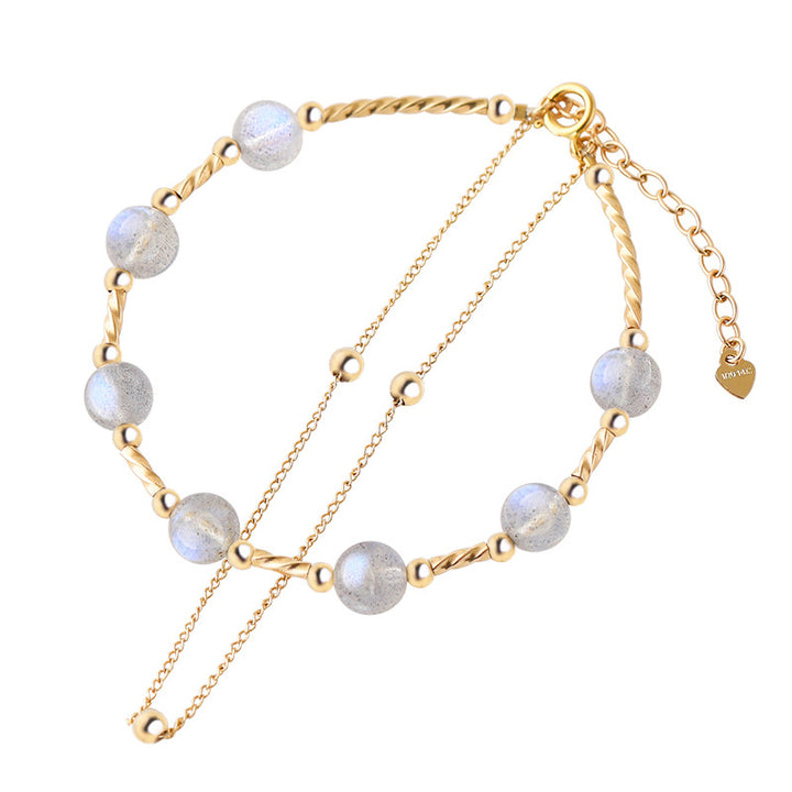 Buddha Stones Moonstone Positive Charming Chain Bracelet - Moonstone (Love ♥ Calm) - image 0